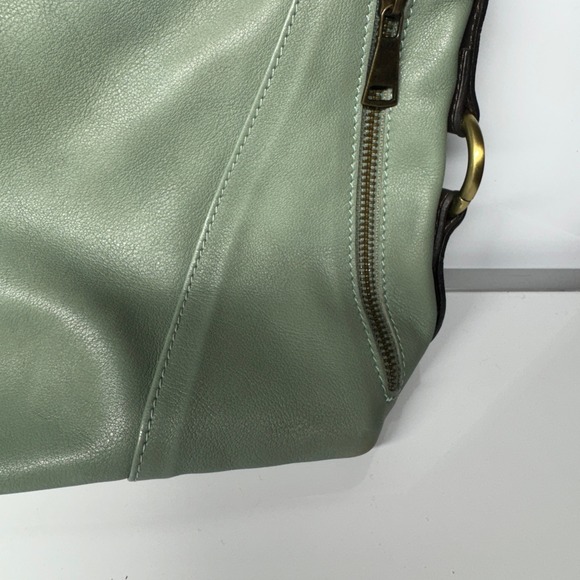 Sundance Made in Italy Leather Shoulder Bag Sage Green Hobo Style - Picture 10 of 16